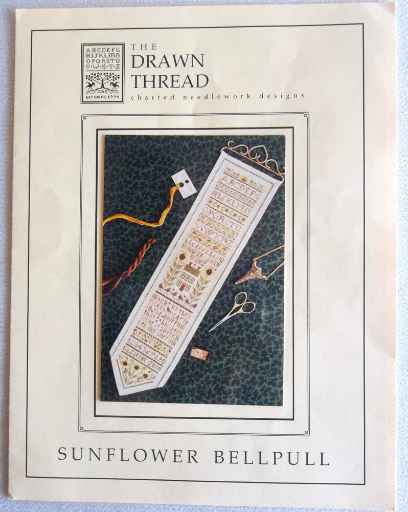 The Drawn Thread SUNFLOWER BELLPULL Cross Stitch Chart w/DMC Floss