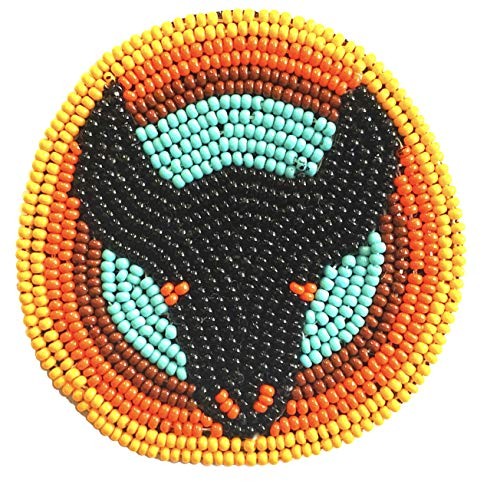 Handmade beaded Black Bull rosette