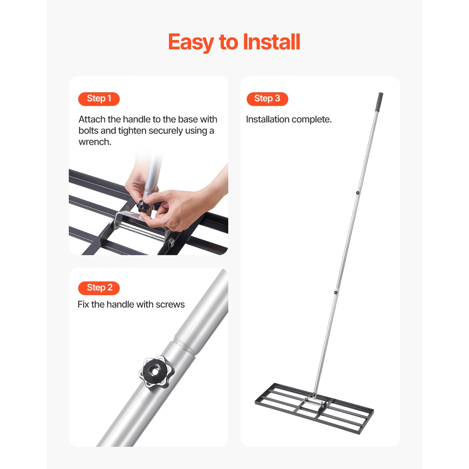 10x30in Lawn Leveling Rake Heavy Duty 83.9in Adjustable Handle for Yard