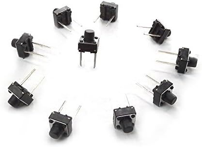100Pcs 6x6x5mm 2 Pin PCB Momentary Tactile Tact Push Button Switch DIP Micro