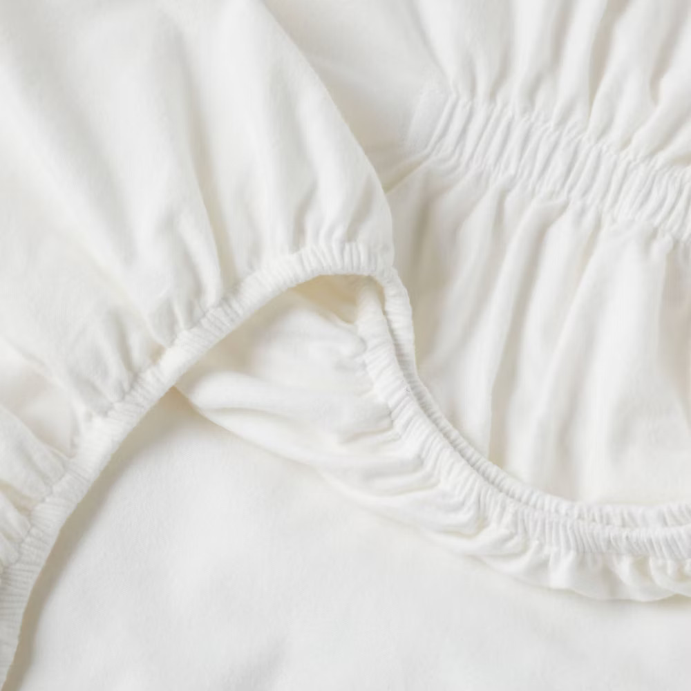 Full Ultra Soft Flannel Sheet Set White - Threshold