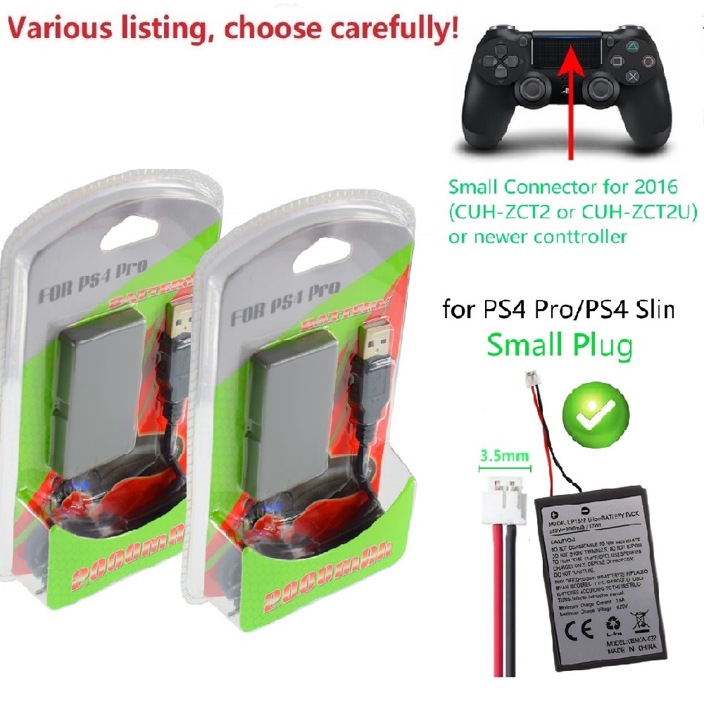 Battery & USB cable For Sony Playstation 4 PS4 Pro & Slim DualShock Controller