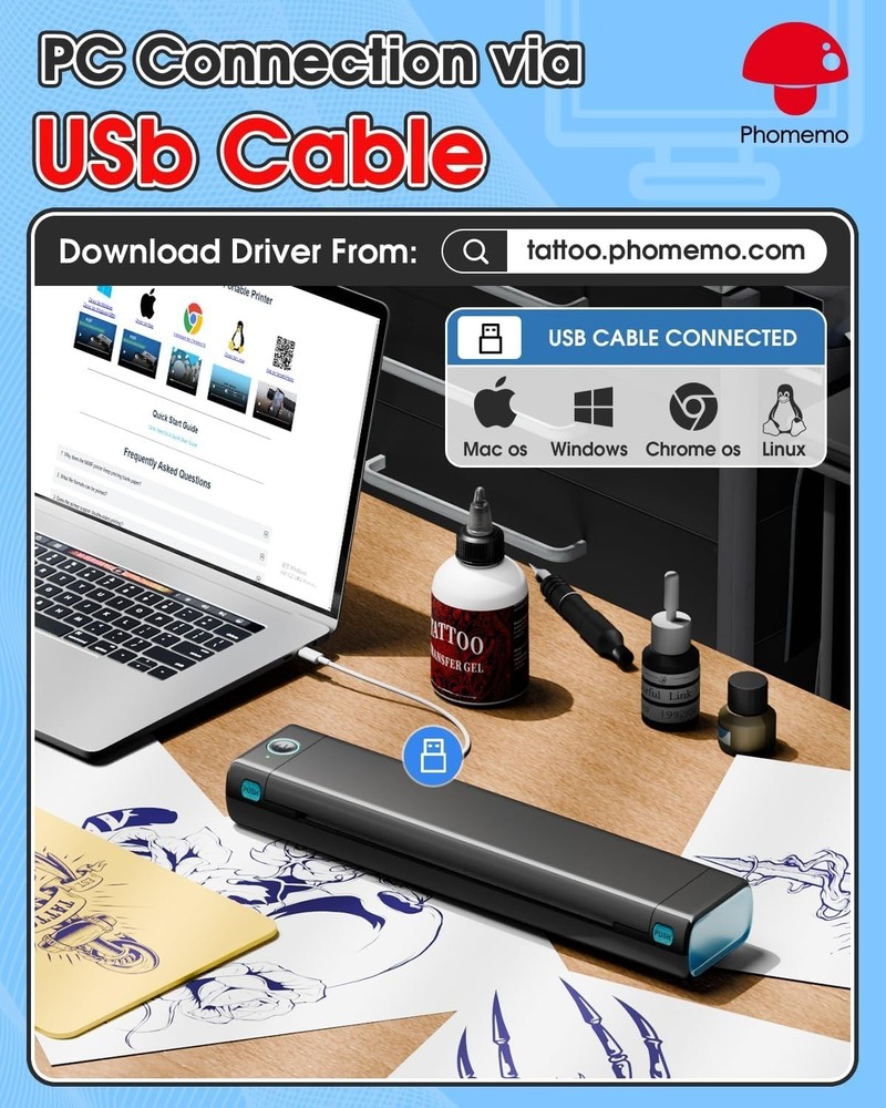 M08F Tattoo Stencil Printer - Powerful APP Editing