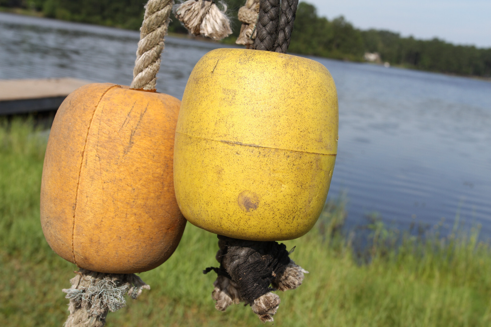 BOUYS ON A ROPE, Costal Wall Decor, 3 Single Floats, Boaters Decor, LTS - 22