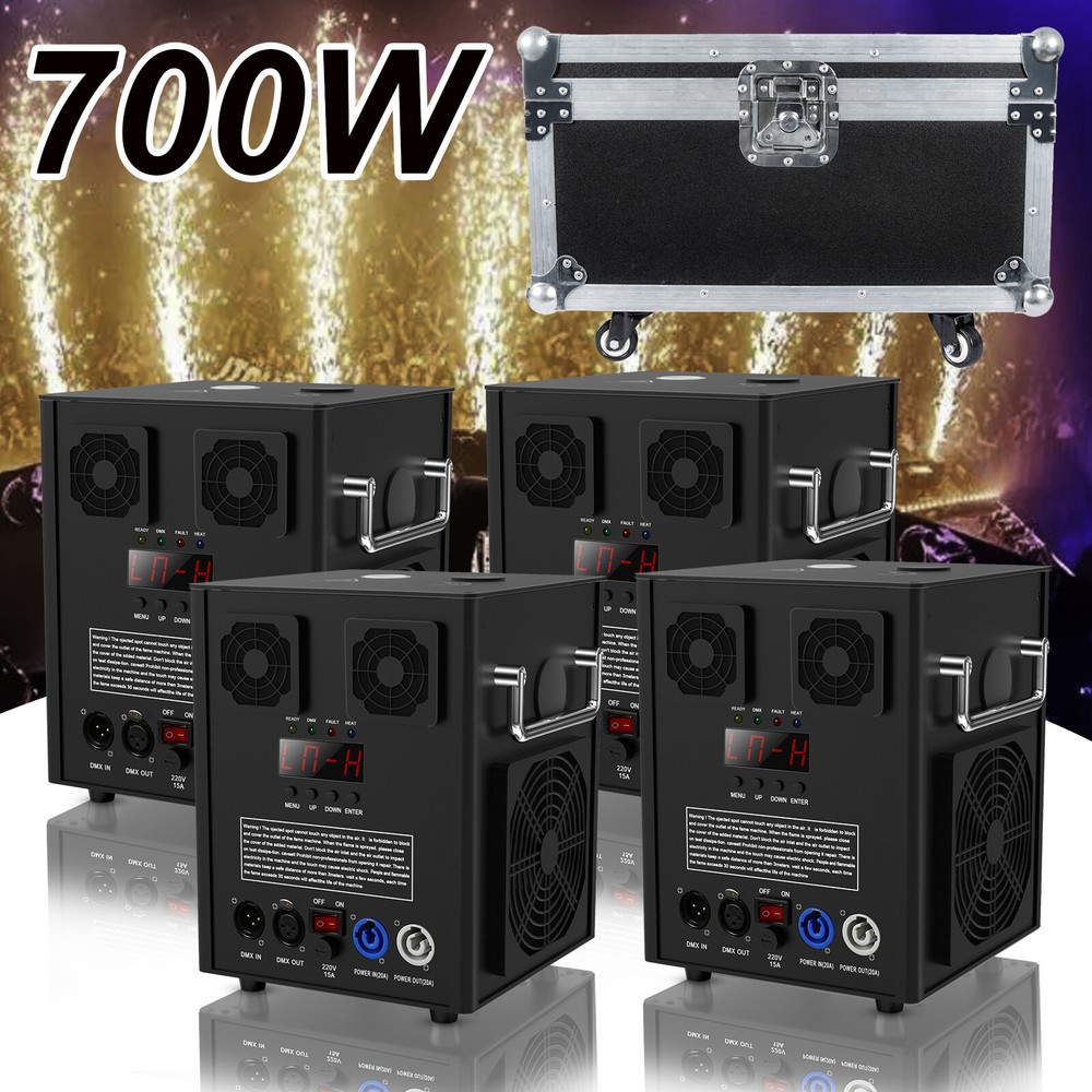 4PCS 700W Large Cold Spark Machine Stage Effect DMX Firework Party Wedding