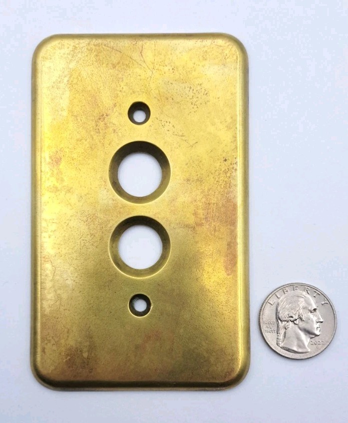 Vintage Push Button Light Switch Wall Plate Covers Rectangle Brass Hardware