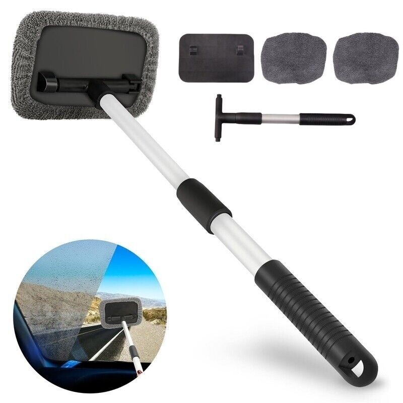 Telescopic Microfiber Car Window Cleaner Cleaning Brush Windshield Wiper Tools