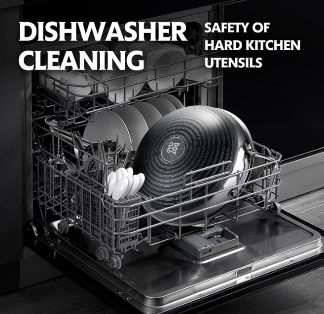 12" Hybrid Stainless Steel Nonstick Wok Pan w/Lid Induction Stir Fry HexClad