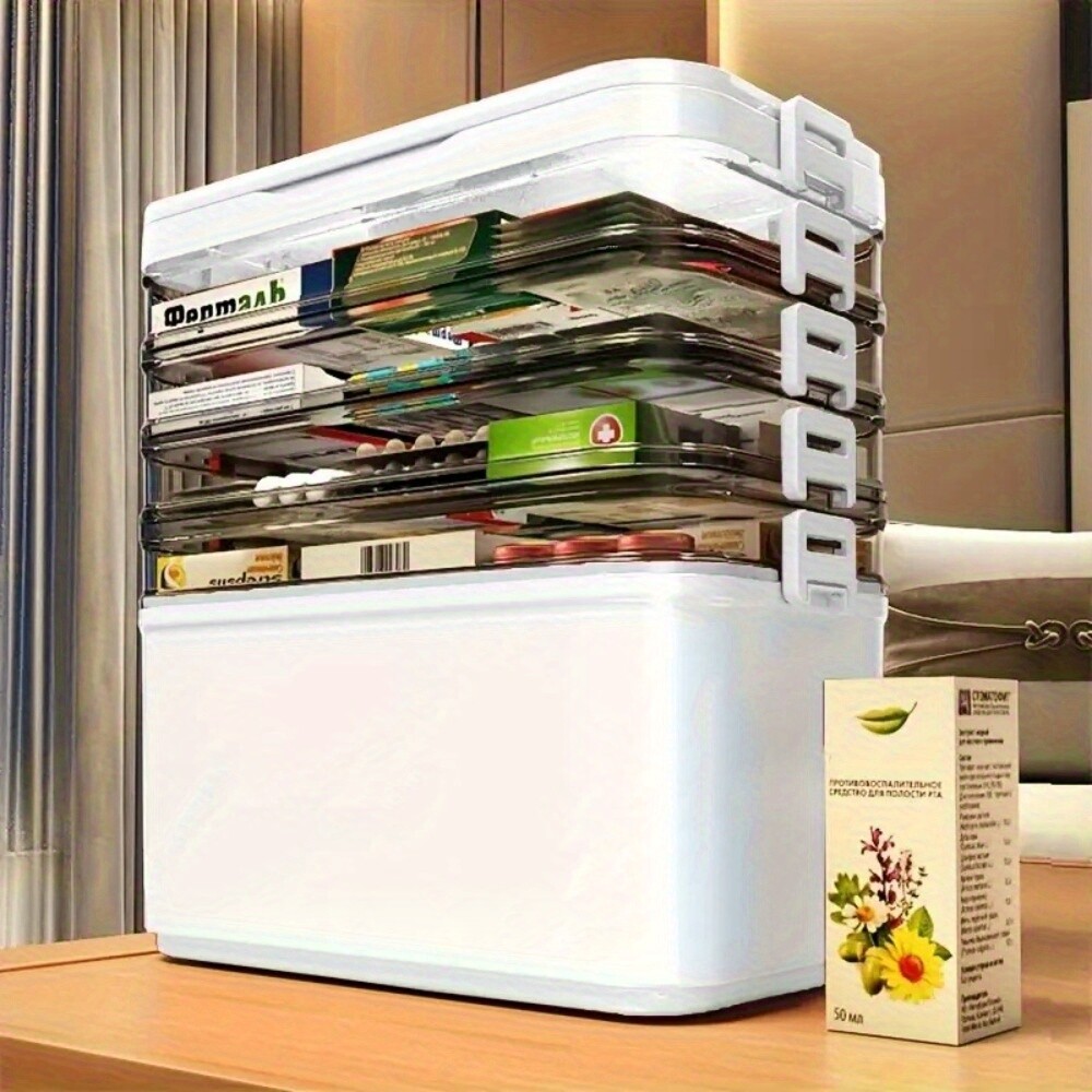 Medicine storage box,empty home emergency kit container,Transparent Storage Box