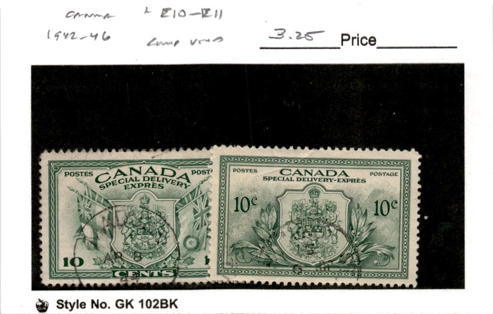 Canada, Postage Stamp, #E10-E11 Used, 1942 Special Delivery (AF)