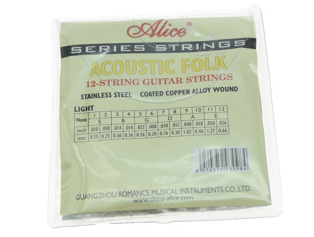 5x 12-String Acoustic Guitar Strings Coated Copper Alloy Wound 1st-12th String