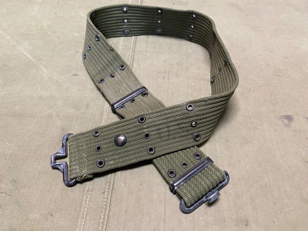 ORIGINAL WWII US ARMY M1942 PISTOL AMMO EQUIPMENT FIELD BELT-OD#7