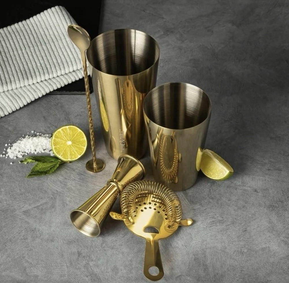 THYME & TABLE 4 Piece Bar Tool Set (Gold Collection)