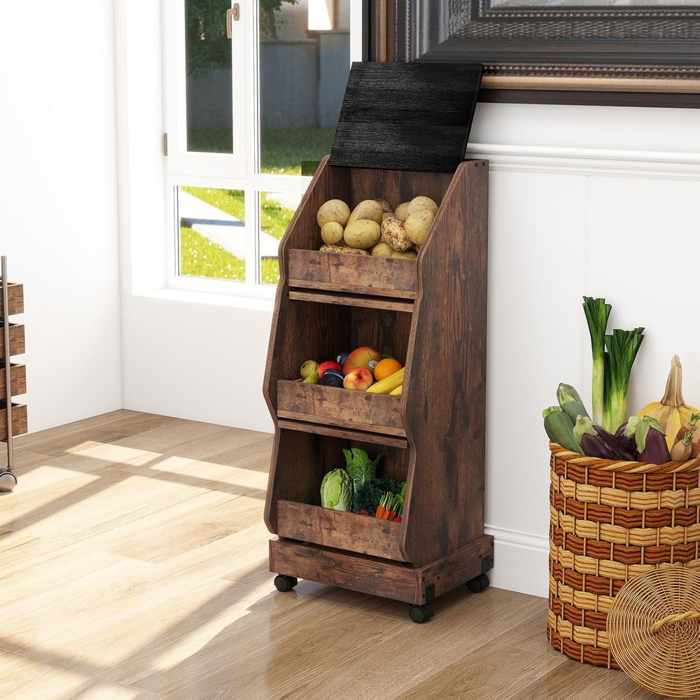 ARTETHYS Potato Storage Bin Movable Bread Box