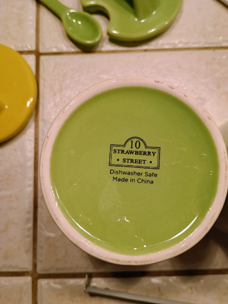 Ceramic Condiment Jars With Spoons