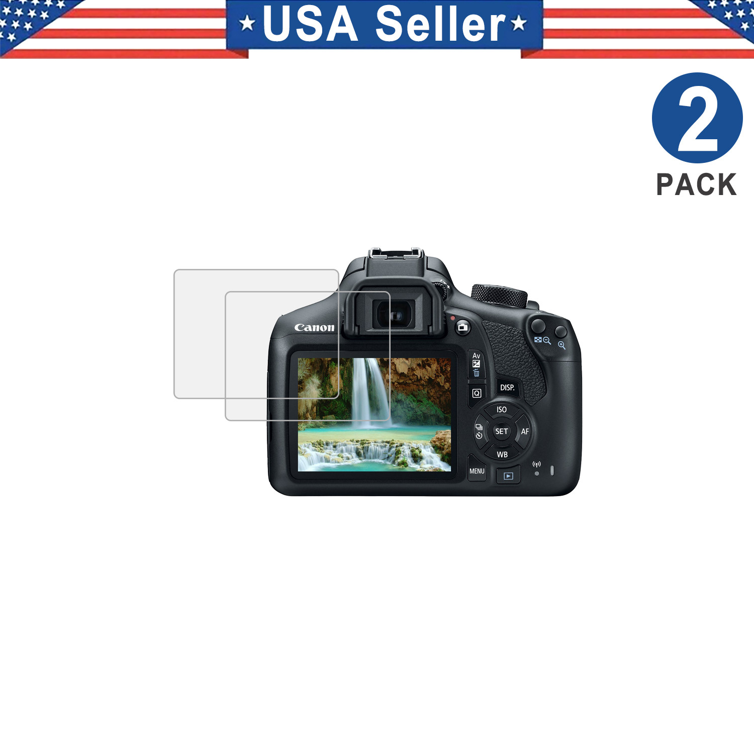 2PK Tempered Glass Protector For Canon EOS R100 Rebel T7 T6 T5 RP/2000D