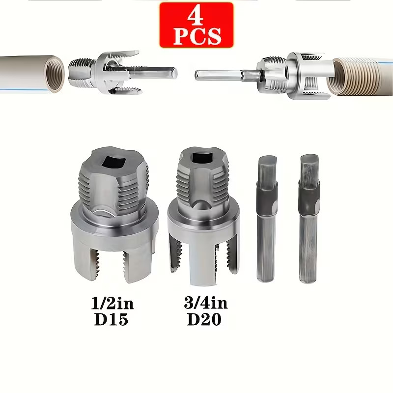 Integrated Internal & External Pipe Threading Tool For 1/2'' 3/4'' Water Pipe US