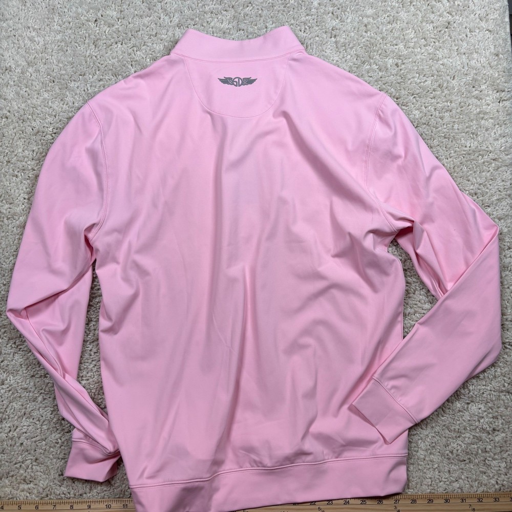 Straight Down Patron 1/4 Zip Men Medium Pink NEW Performance Pullover Golfcore