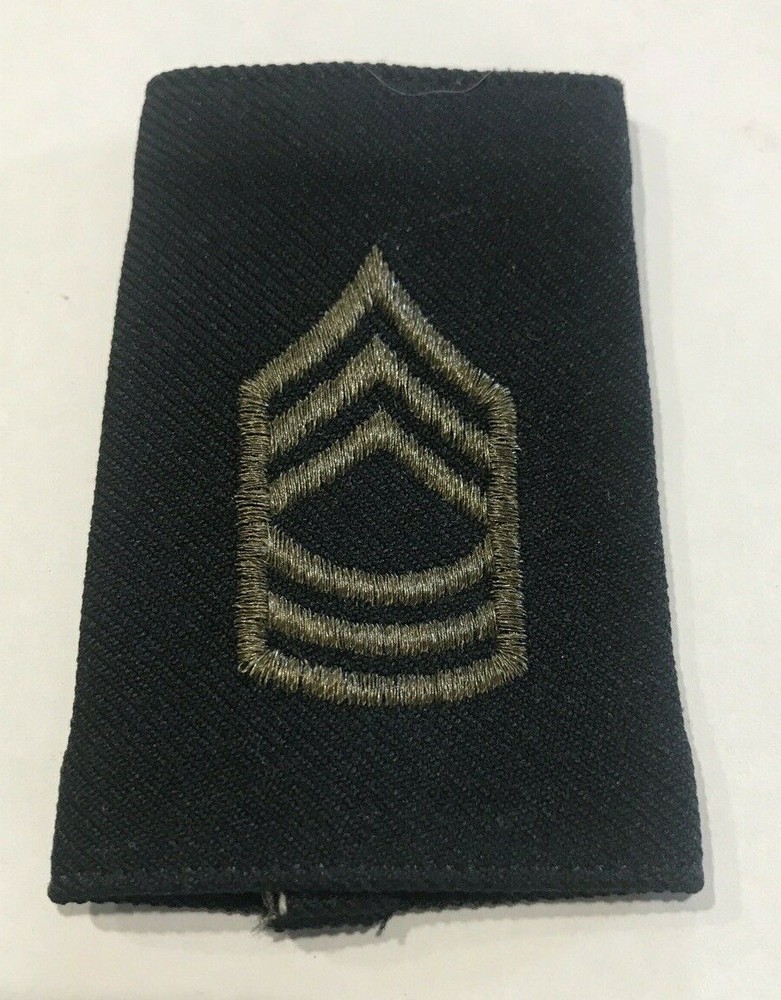 US Army Master Sergeant Black and Green Slip On Patch