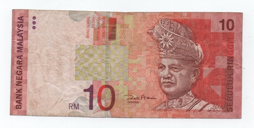 MALAYSIA 10 RINGGIT 2001 PICK 42D LOOK SCANS