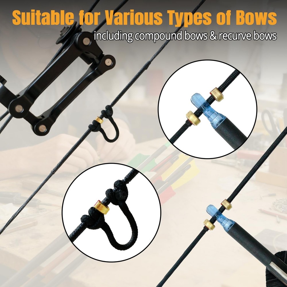 Archery Bow String Nocking Points Set â€“ 20 Pcs Brass Nocking Points and Plier