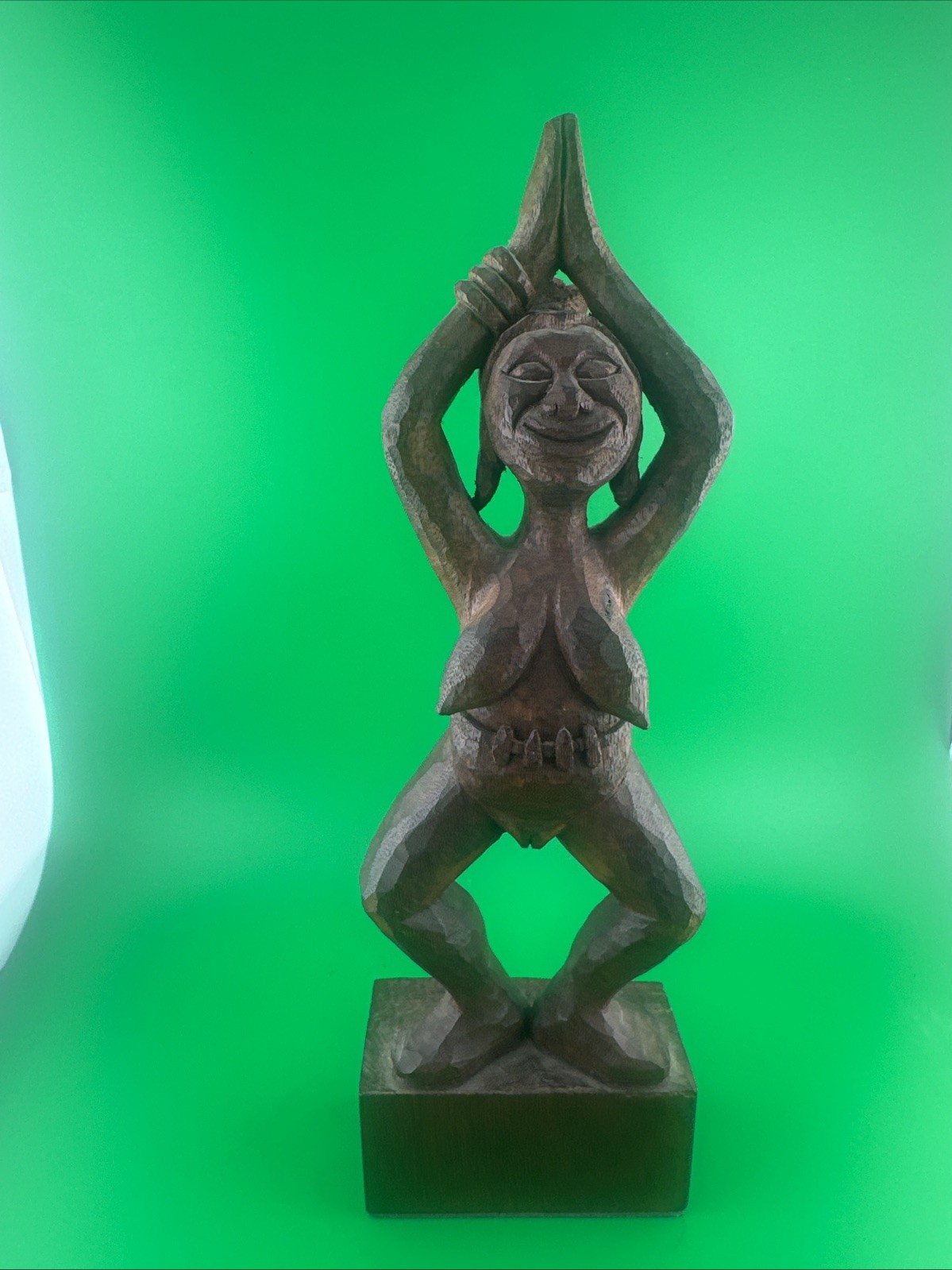 Amazing Hand Carved Vintage African Woman 10” Signed EF.F 68