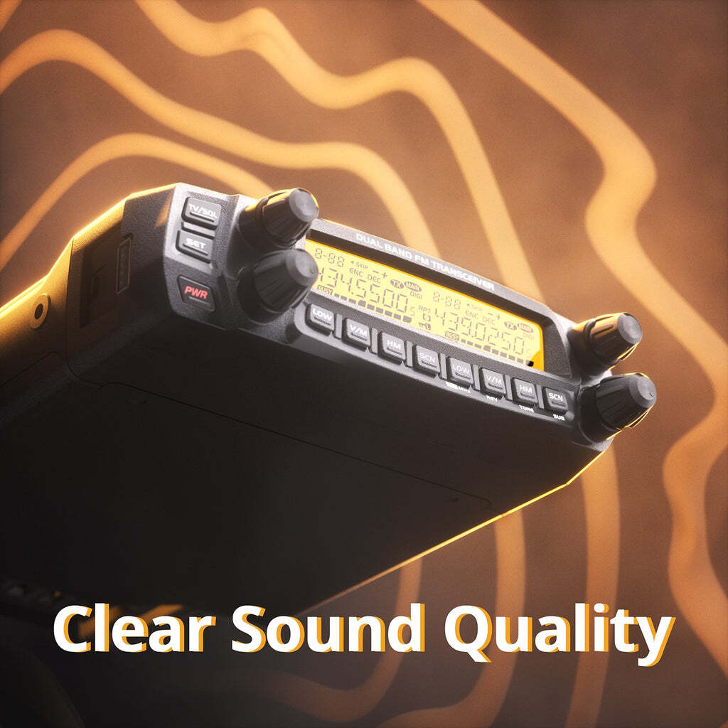 Radioddity DB50 Dual Band Mobile Radio | 50W | Large LCD Display