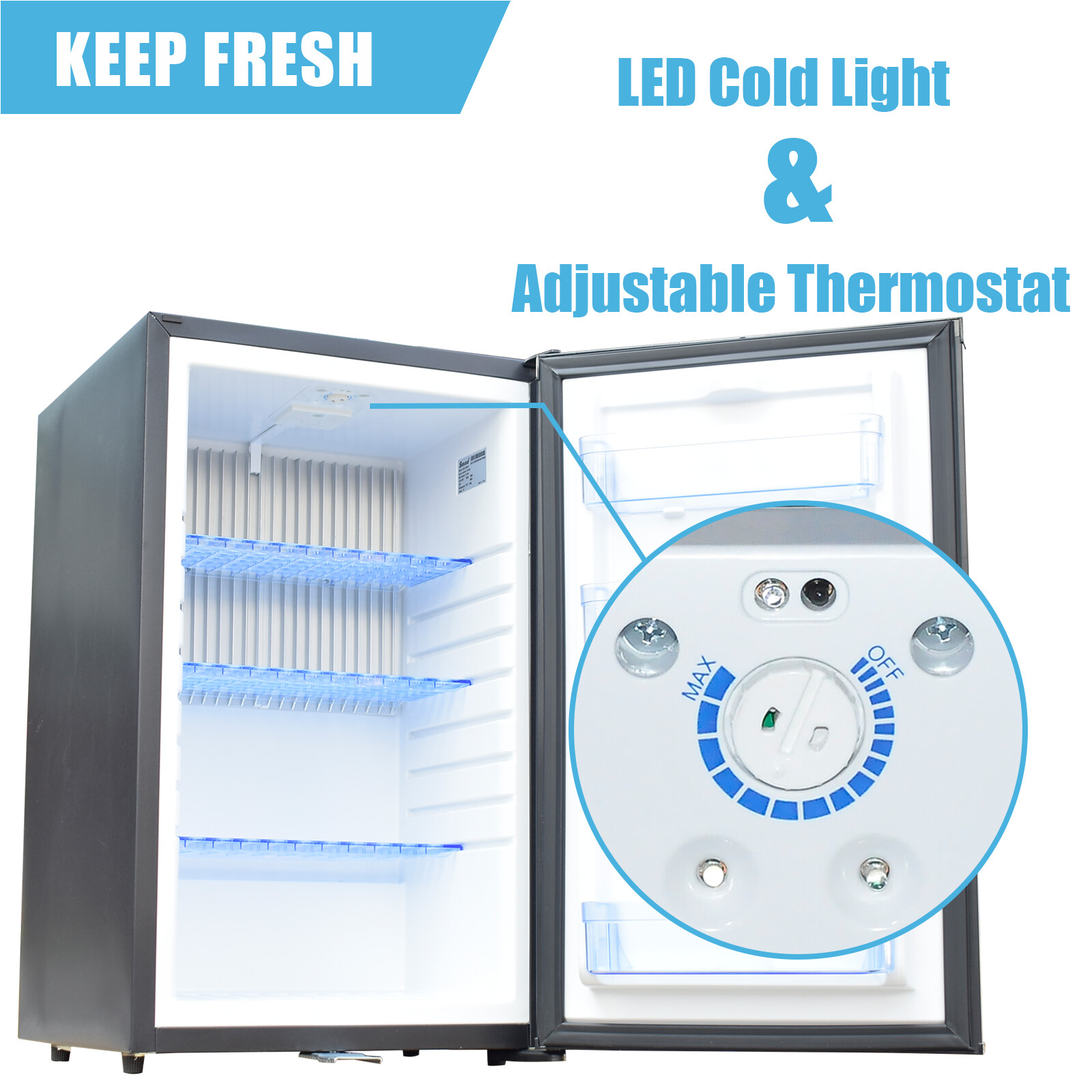 1.1-1.7cuft Mini Refrigerator Truck RV Cooler Compact Camping 12V Fridge AC DC