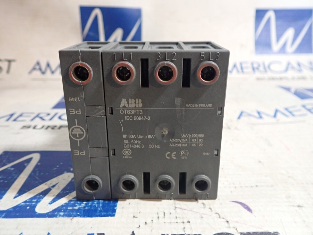 ABB OT63FT3 Disconnect Switch 63 amp with Handle Operator