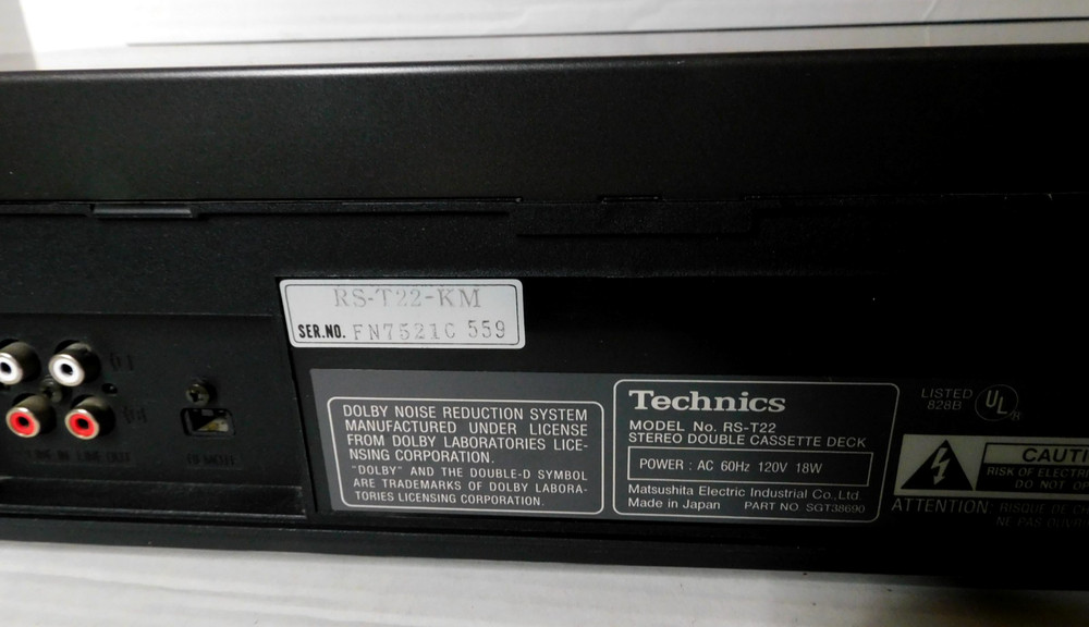 Technics Stereo Double Cassette Deck - RS-T22 - Includes Manual - Works Great!