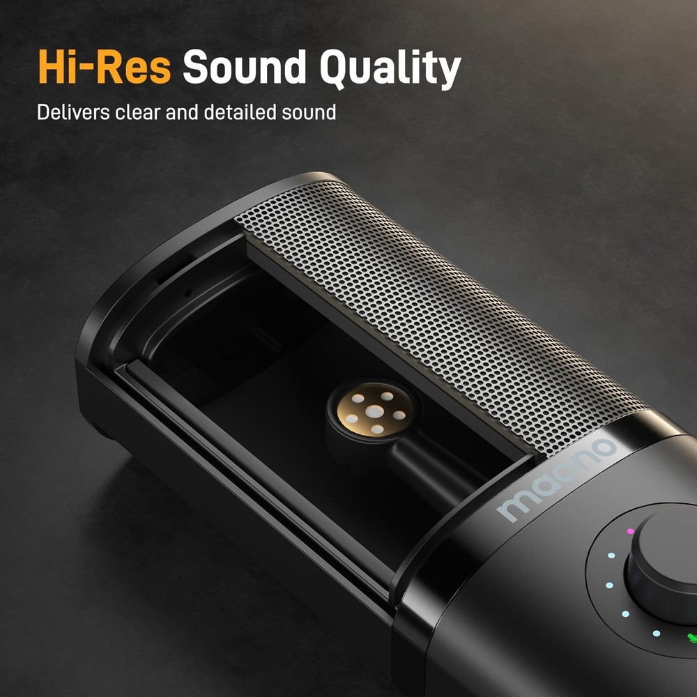 USB Condenser Microphone-Studio Mic with Shock Mount, Boom Arm, Software, Mut...