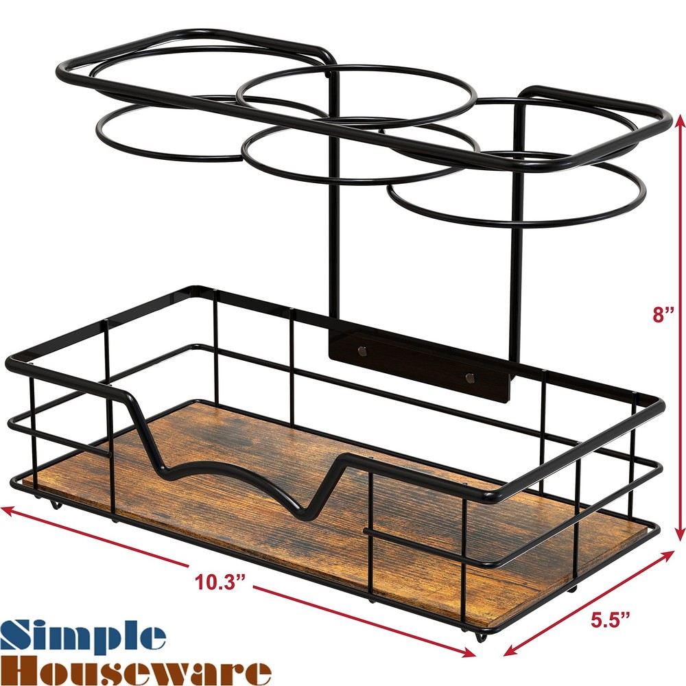Countertop Hair Tools Organizer, Walnut