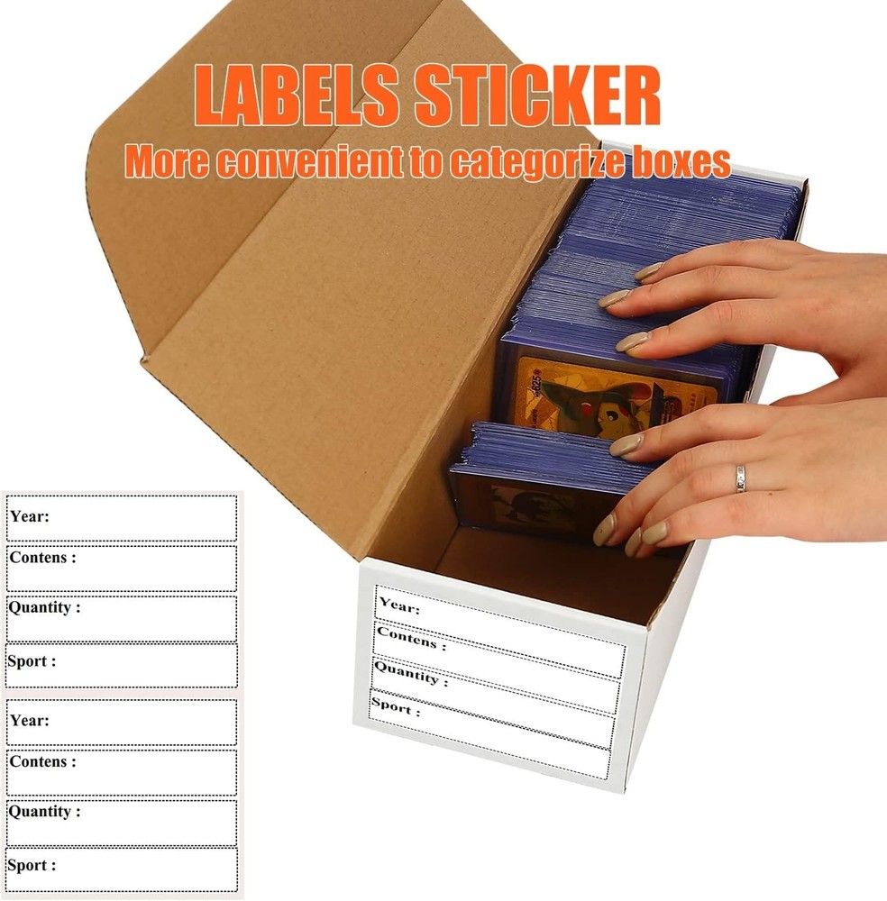 12-Pack White Cardboard Trading Card Storage - Stackable & Protective