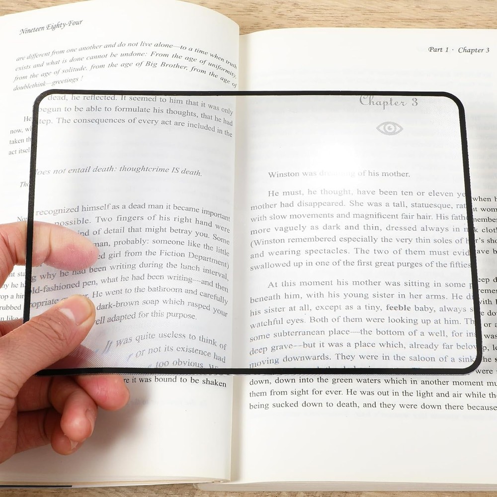 4 Pcs 3X Magnifying Sheets for Easy Reading | Lightweight Dual-Function Bookmark