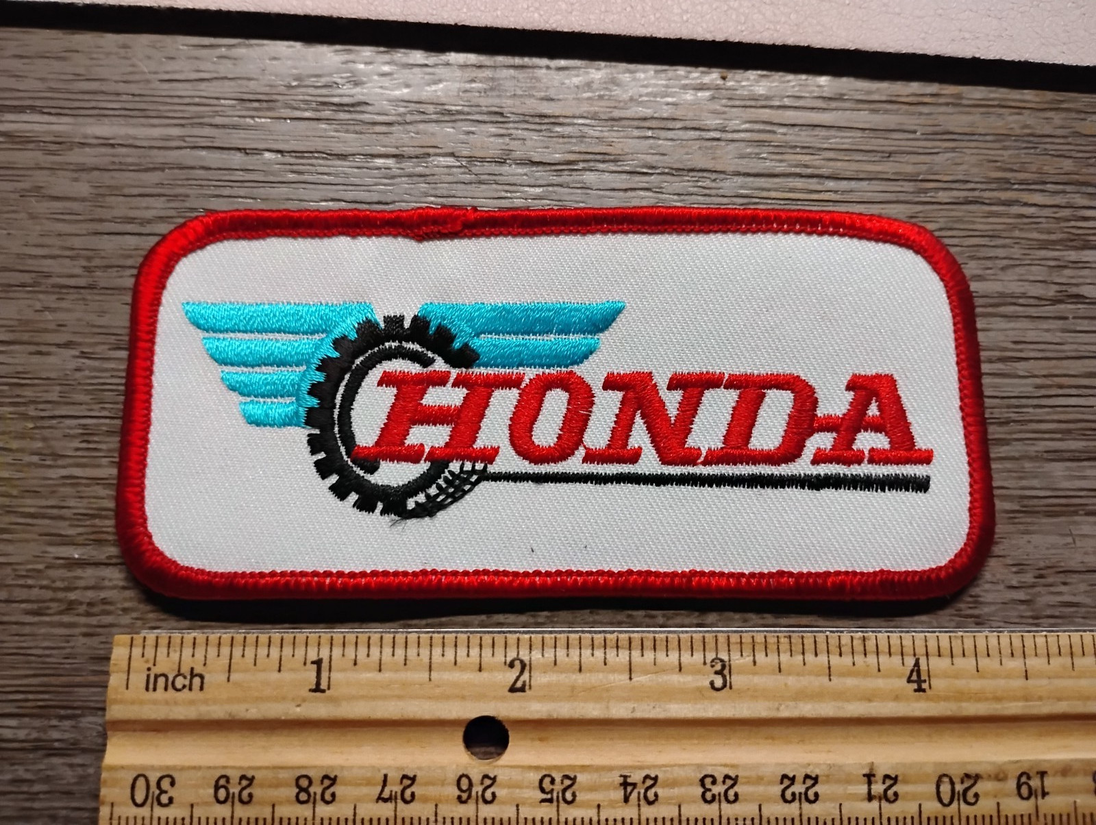 NOS new old stock Vintage Honda Racing Iron-On embroidered Patch 2" x 4.5"