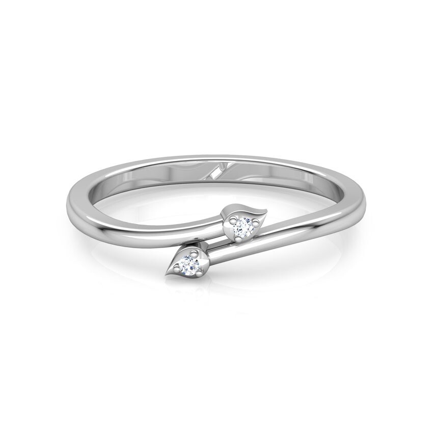 Dua leaf Moissanite Gemstone 925 Sterling Silver Lover Gift ring
