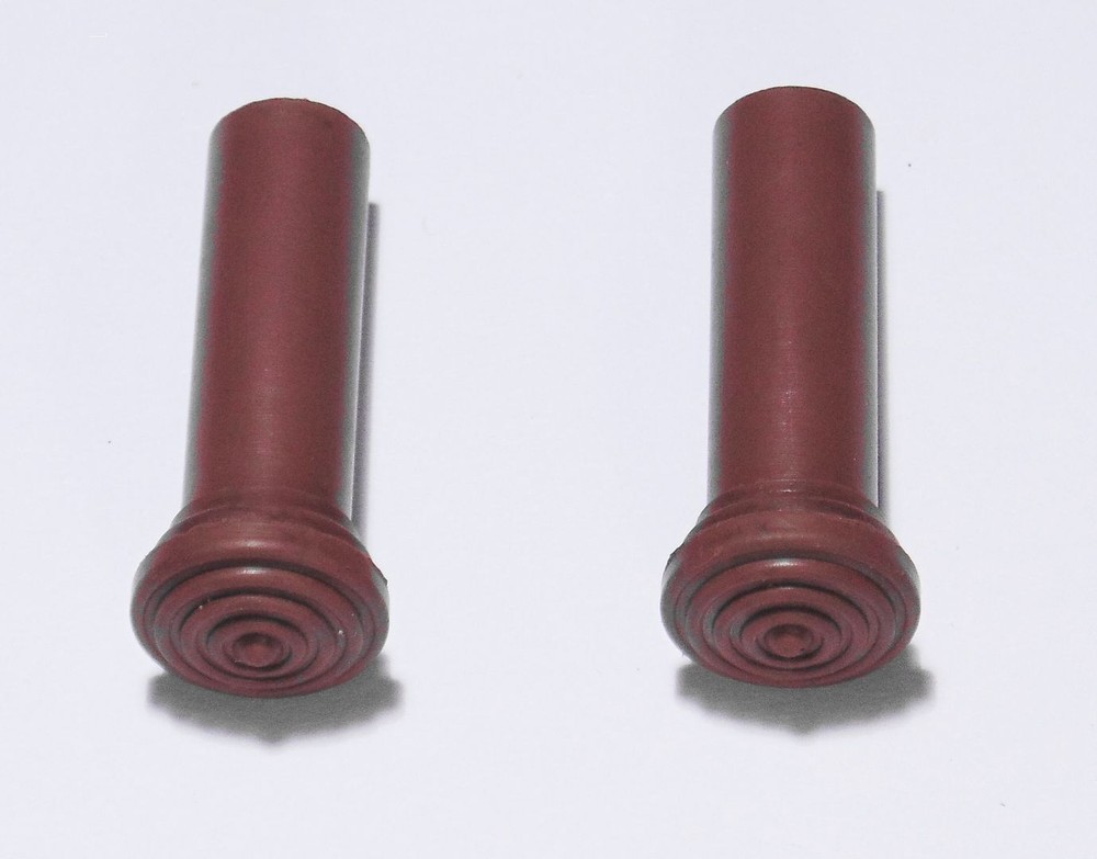 Pair Of 2 Pull Up Push Down Door Lock Rod Knobs Brown