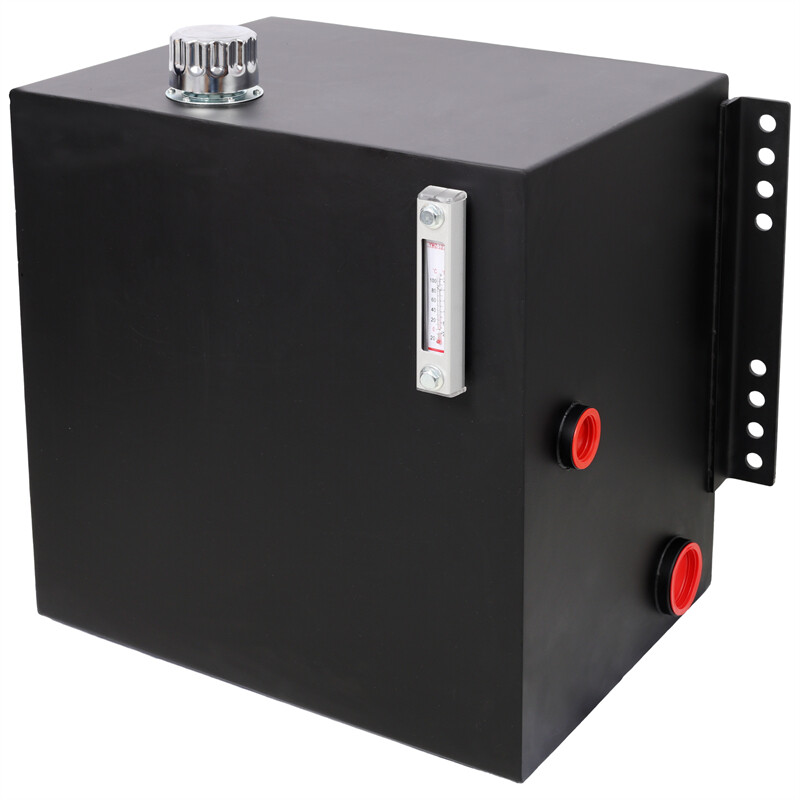 25 Gallon 12 Gauge Steel Hydraulic Fluid Reservoir Tank w/ Temp and Sight Gauge