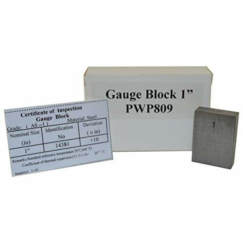 1 Inch Gauge Block with AS-1 Grade Inspection Certificate, Steel Rectangle, 1"