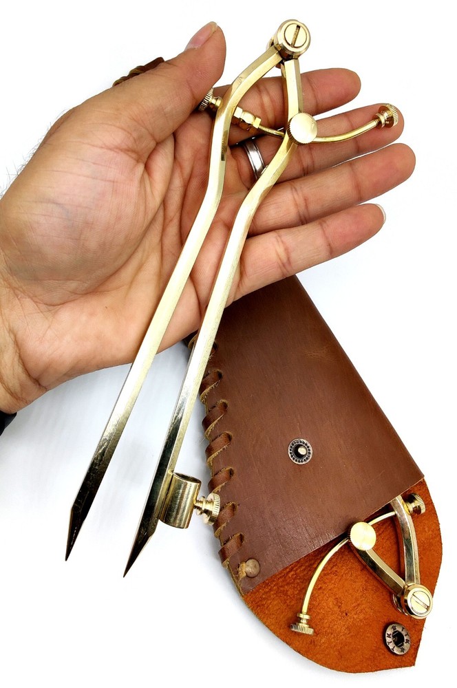 Large Pencil Marking Compass Circle Leather Scratch Compass Maker Wing Divider,