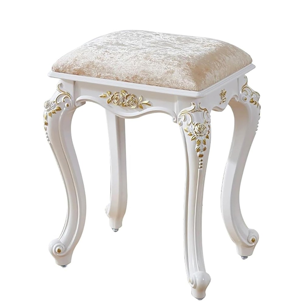 Vintage Vanity Stool & Chair, Round & Rectangular Makeup Stool, Cute Ottoman ...