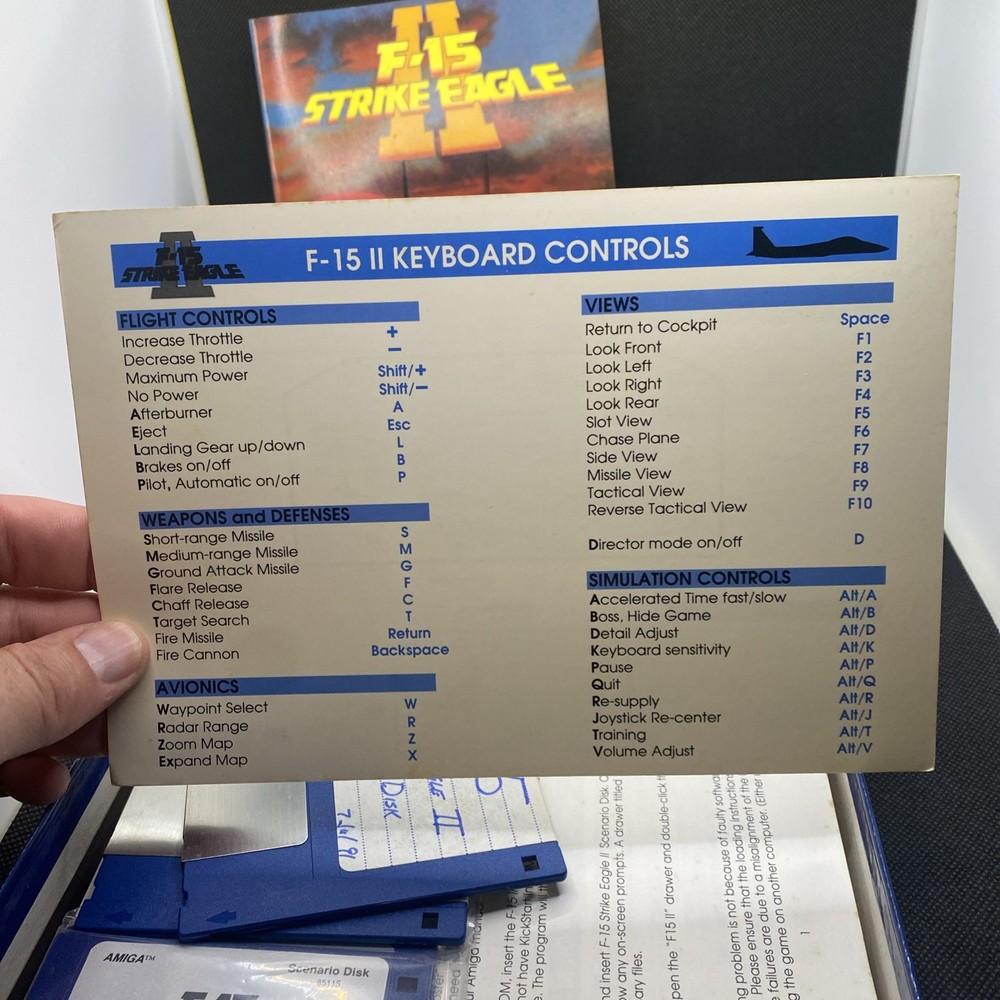 Microprose Classics F15 Strike Eagle II Vintage Software 3 1/2" Disk EUC