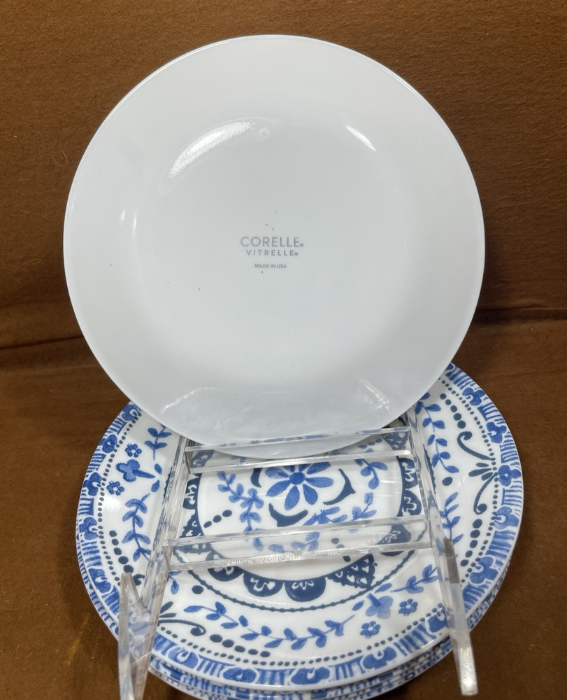 6 Appetizer Plates Set Lightweight Durable Chip Resistant Glass Dinnerware