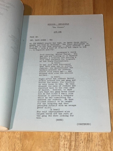 MISSION: IMPOSSIBLE script The Freeze (Immortality Raymond Barrett) FINAL DRAFT