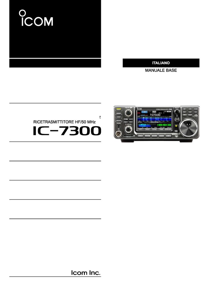 ICOM IC-7300 BASIC INSTRUCTION MANUAL IN ITALIAN