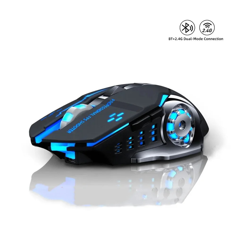Rechargeable Wireless Gaming Mouse Silent Backlight E-Sports Bluetooth and 2.4G