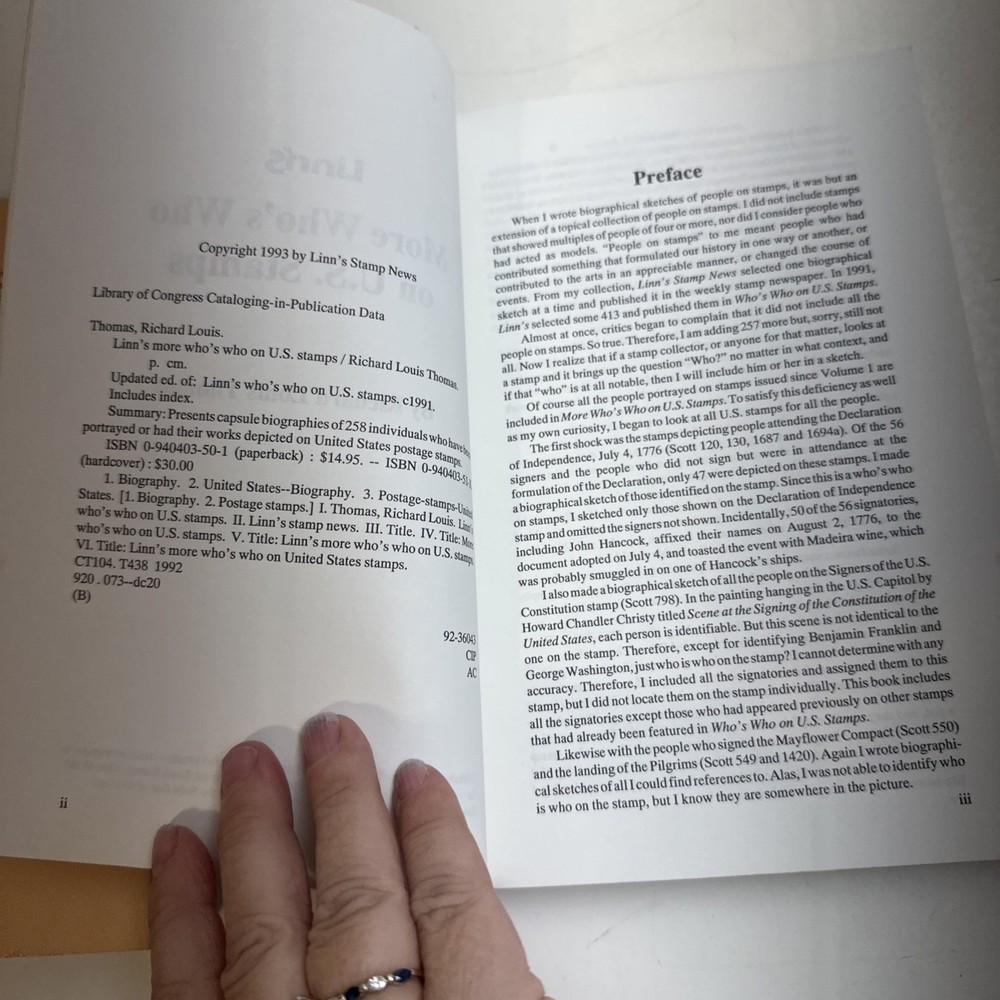 Thomas, Richard Louis. Who's Who on U.S. Stamps Lot Of 2 Books