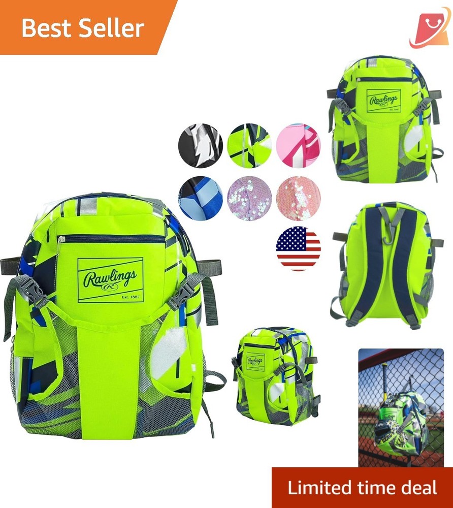 Youth Baseball Softball Backpack Polyester Large Storage TBall Softball