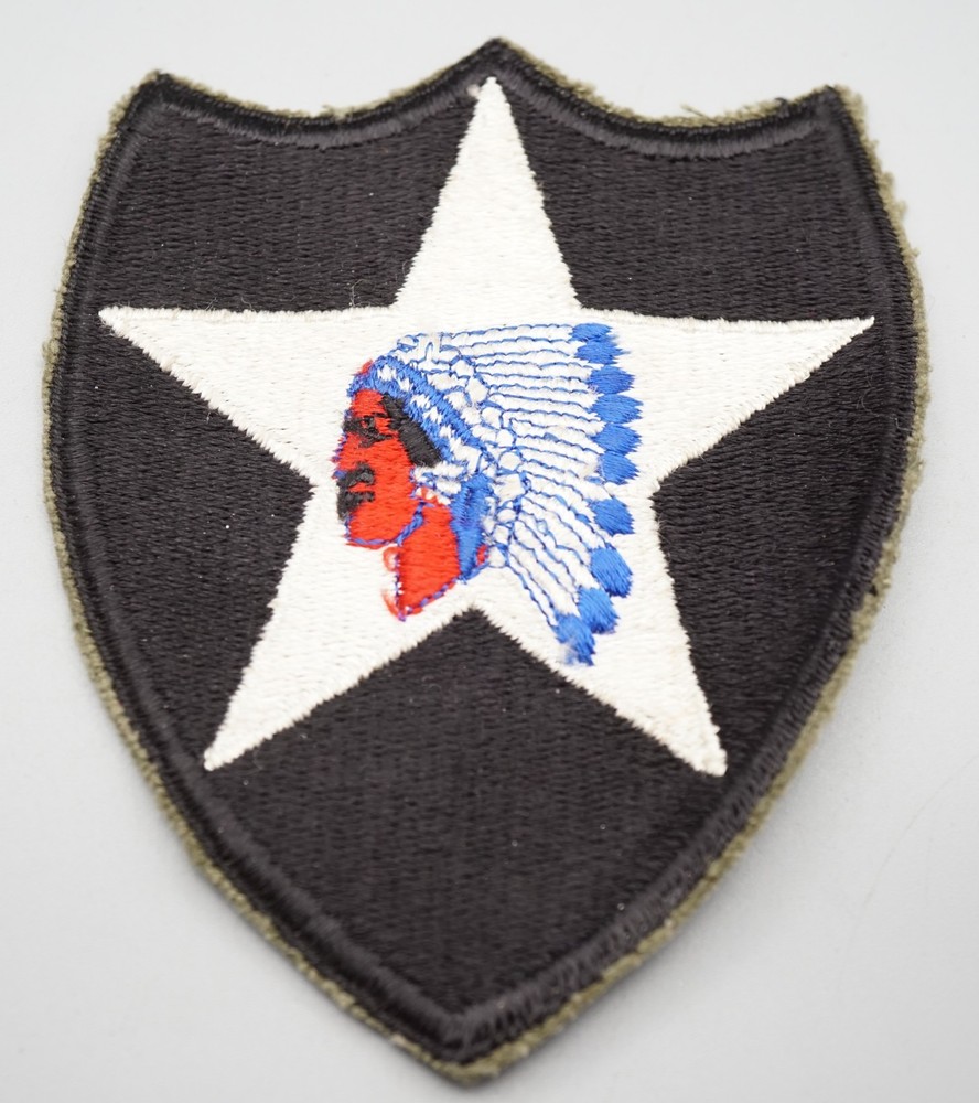 WWII 2nd Infantry Division Indianhead DI Unit Crest Patch NO GLOW