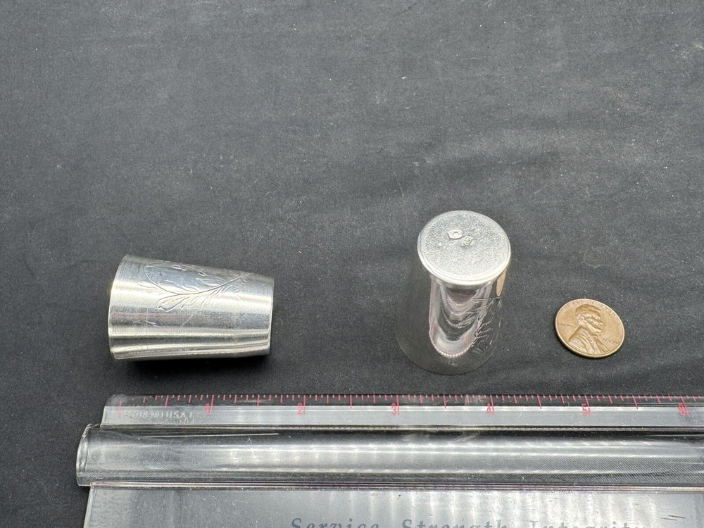Two Vintage 800 Silver Polish Shot Glasses